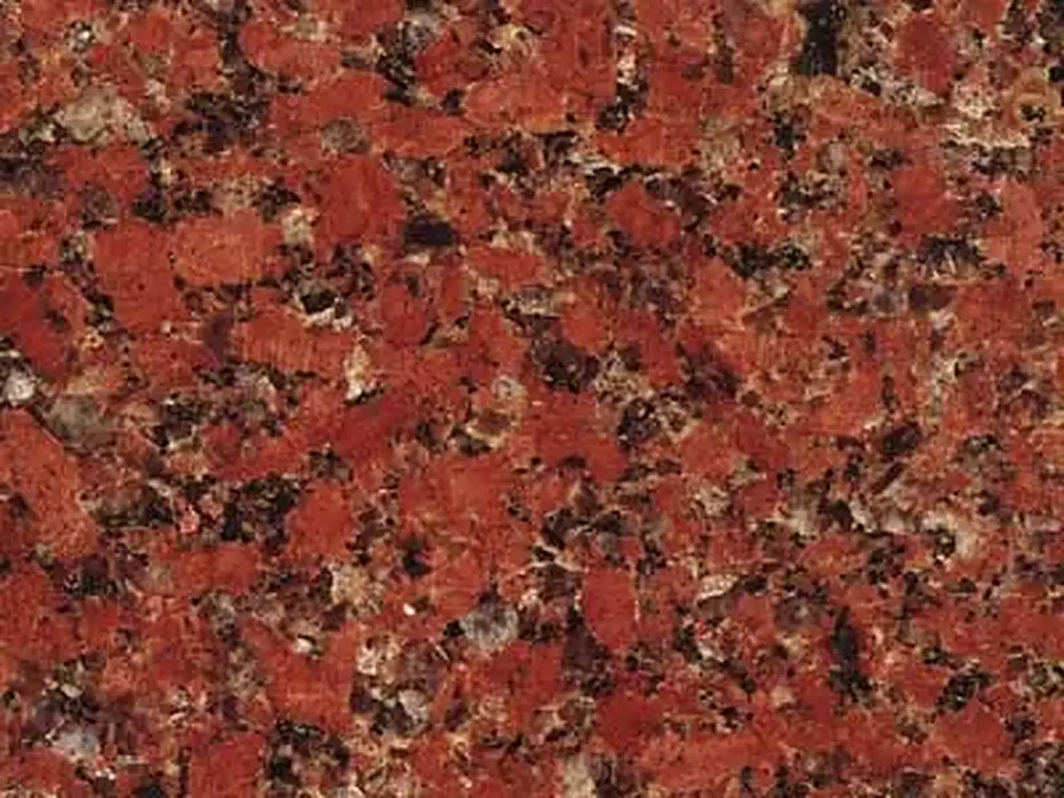 Gotic Red granite polished sample – Marmi di Carrara – rust red, brown (1)