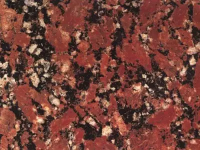Kapustinsky Granit, polierte Probe – Marmi di Carrara – braun, schwarz (1)