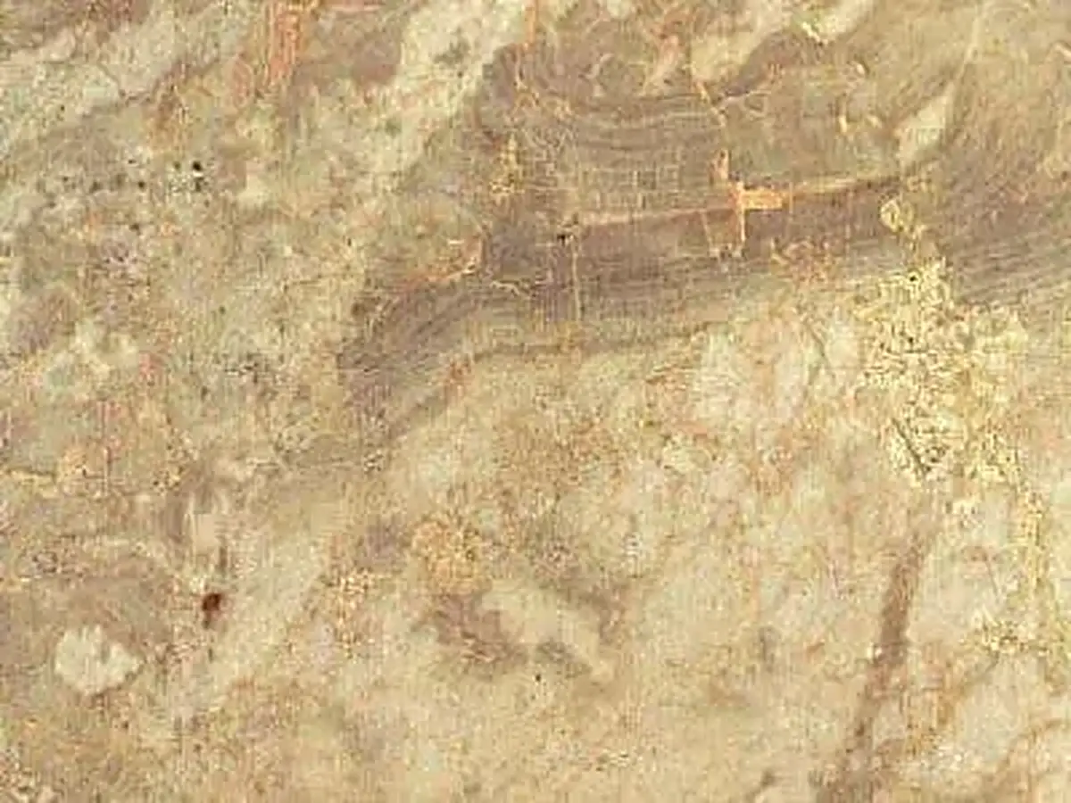 Karnezeika Kalkstein, polierte Probe – Marmi di Carrara – beige, gold (1)