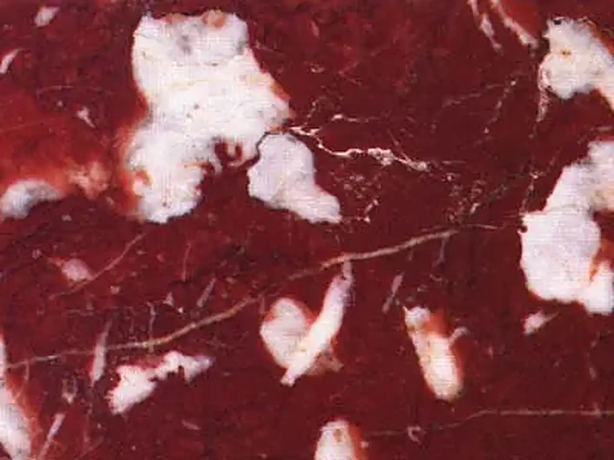 Languedoc limestone polished sample – Marmi di Carrara – brown, pink (1)
