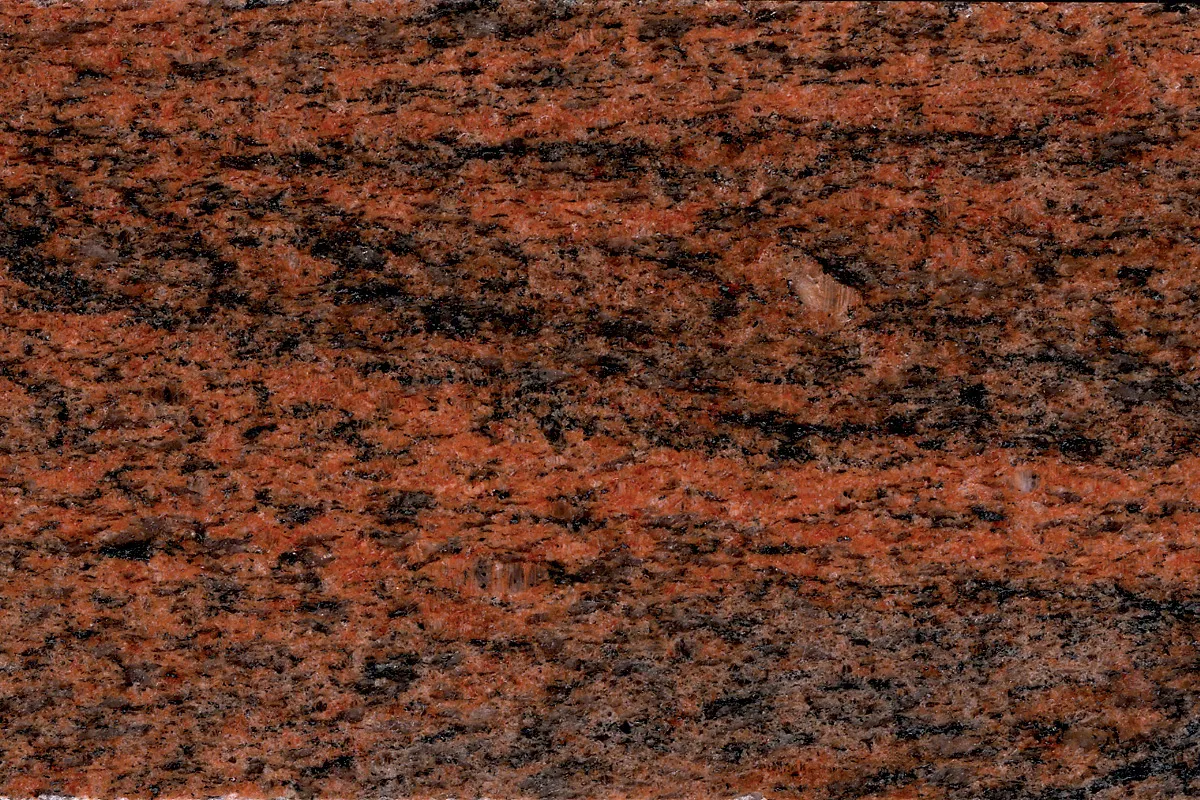 Multicolor Red granito, muestra pulida – Marmi di Carrara – marrón, negro (2)
