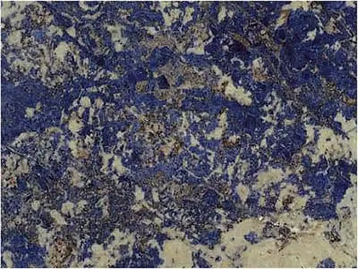 Namibia Blue granit, échantillon poli – Marmi di Carrara – anthracite, vert (1)
