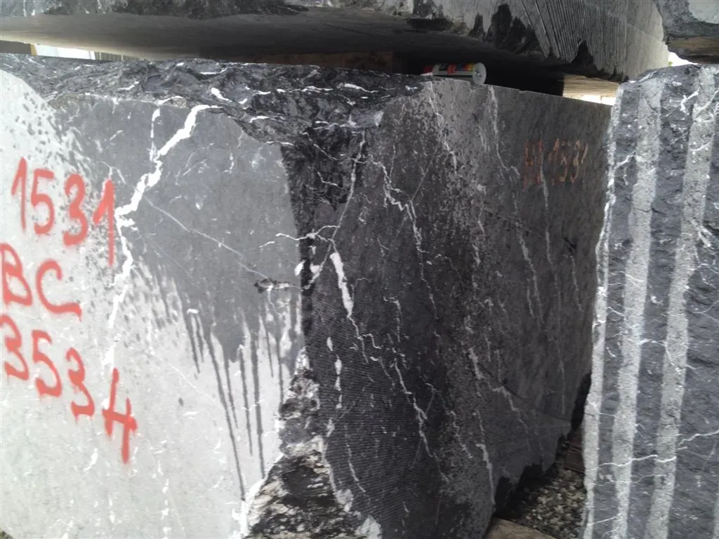Nero Marquina marble slab surface – Marmi di Carrara – charcoal, grey (11)