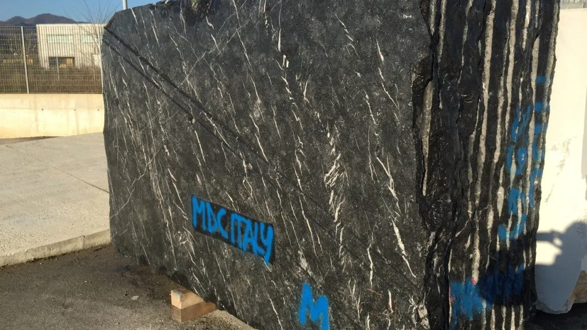 Nero Marquina Marmor, Plattenoberfläche – Marmi di Carrara – anthrazit, elfenbein (14)