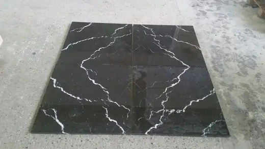 Nero Marquina marble slab surface – Marmi di Carrara – light grey, charcoal (7)