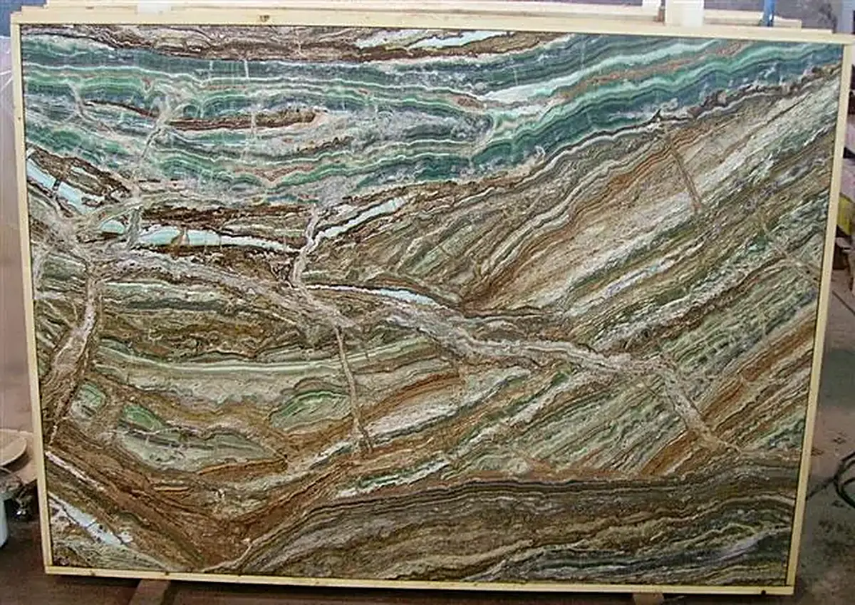 Onice Smeraldo Onyx, Plattenoberfläche – Marmi di Carrara – grau, grün (13)