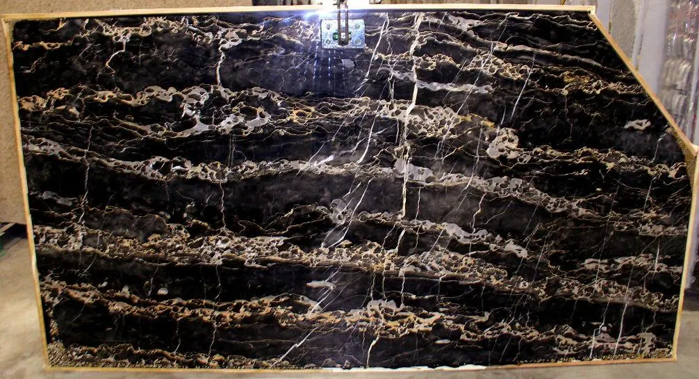 Portoro marble slab surface – Marmi di Carrara – black, charcoal (43)