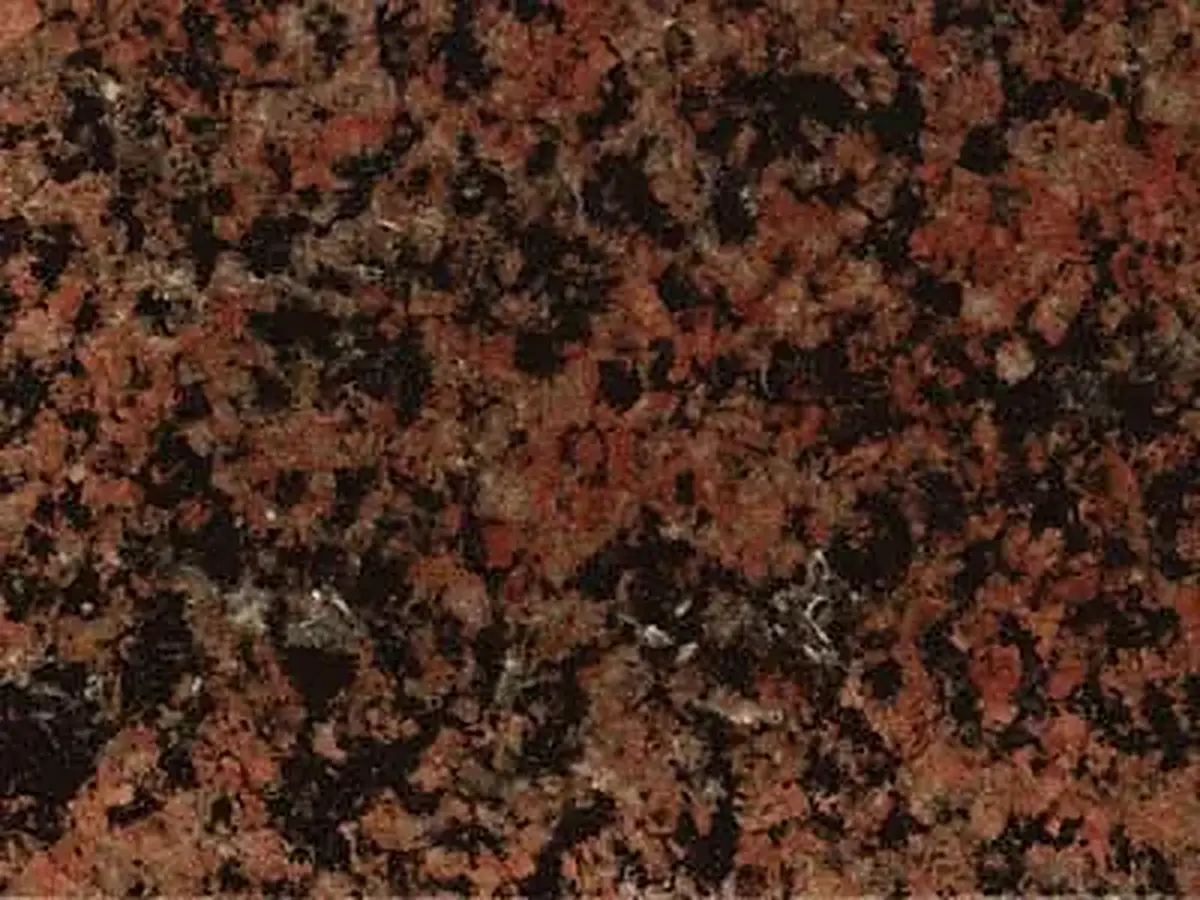 Rojo Oriental granito, campione lucido – Marmi di Carrara – marrone, nero (1)