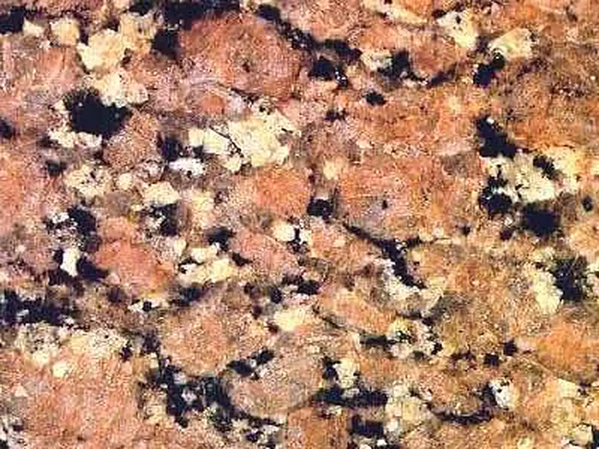 Rosa Arzova granito, muestra pulida – Marmi di Carrara – dorado, marrón (1)