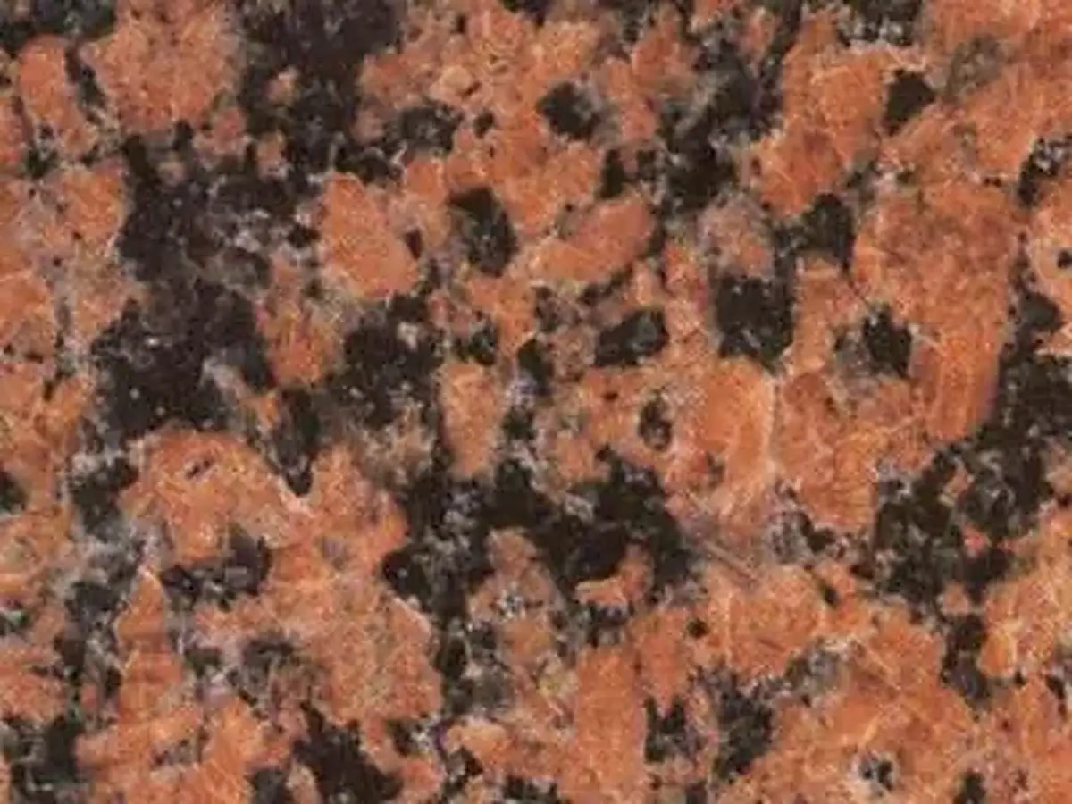 Rose de la Clarte granit, échantillon poli – Marmi di Carrara – doré, anthracite (1)