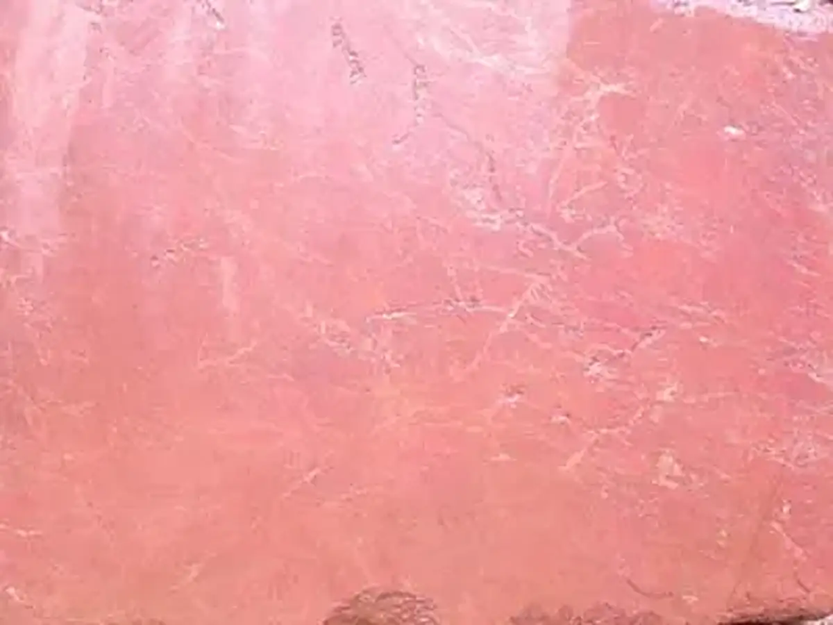 Rosso Bukale calcaire, échantillon poli – Marmi di Carrara – rose, ivoire (1)