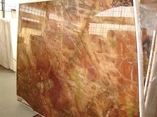 Rosso Damasco marble slab surface – Marmi di Carrara – gold, rust red (49)