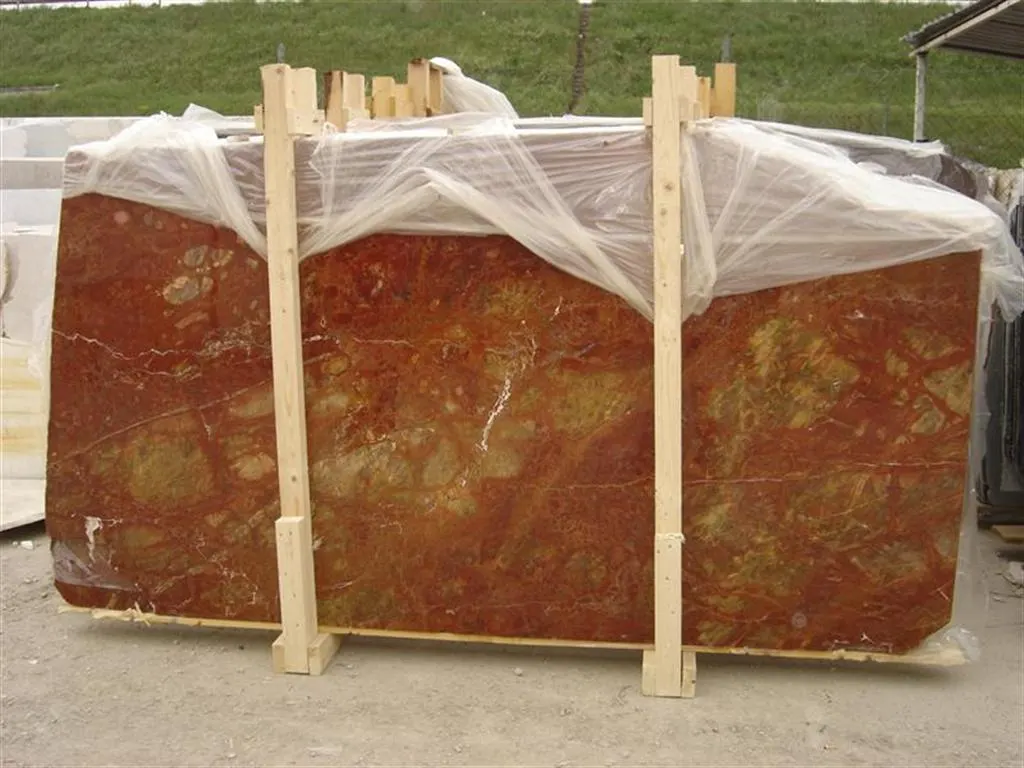 Rosso Damasco marble slab surface – Marmi di Carrara – brown, beige (65)