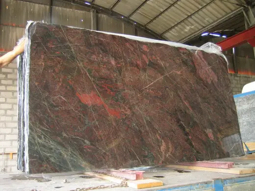 Rosso Fuoco marble slab surface – Marmi di Carrara – brown, green (1)