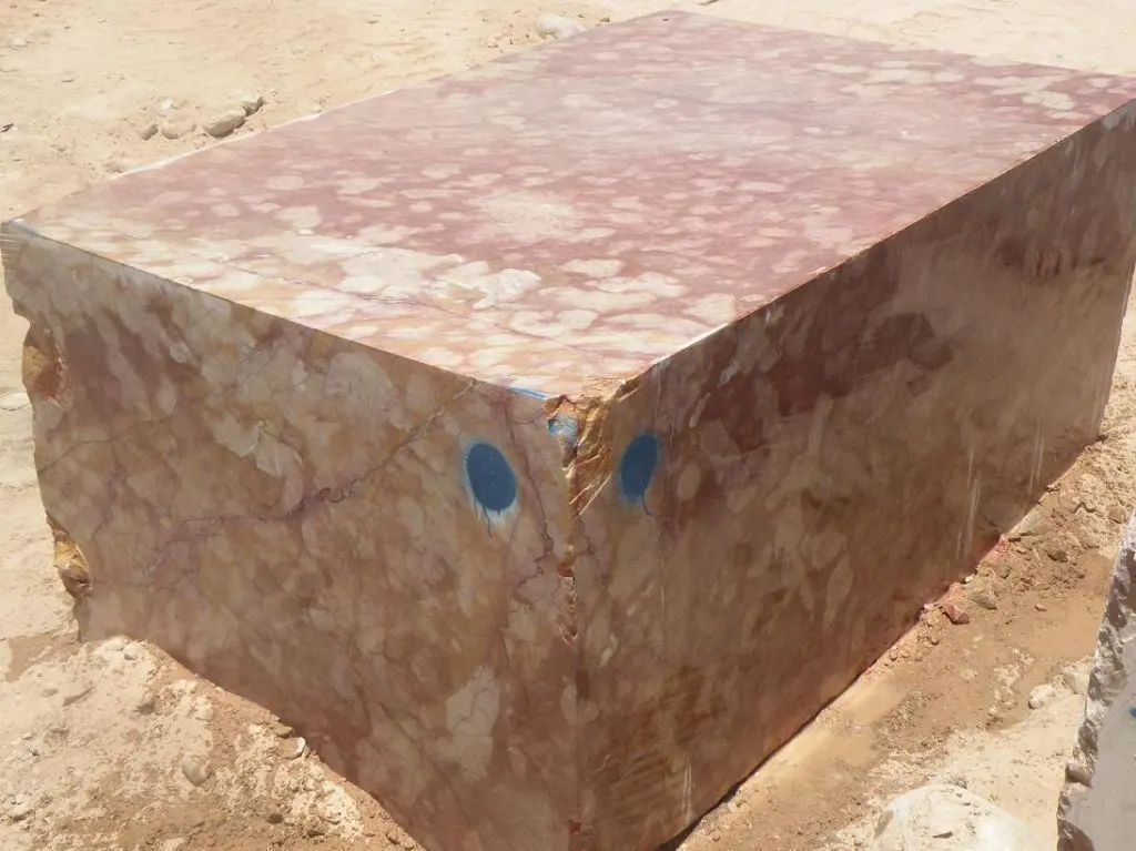 Rosso Rubino marble slab surface – Marmi di Carrara – ivory, brown (1)