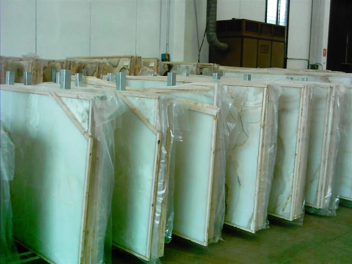 Royal White Onyx onice, superficie di lastra – Marmi di Carrara – grigio chiaro, verde (3)