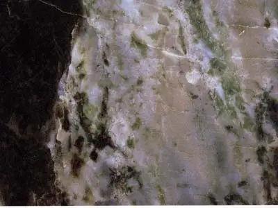 Saga Green marble polished sample – Marmi di Carrara – grey, black (1)