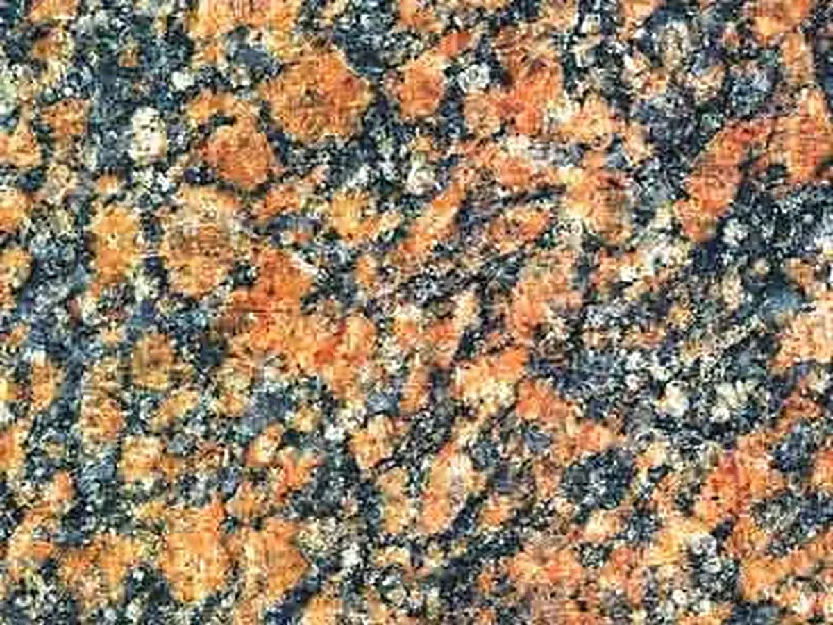 Salmon Pink granite polished sample – Marmi di Carrara – gold, beige (1)