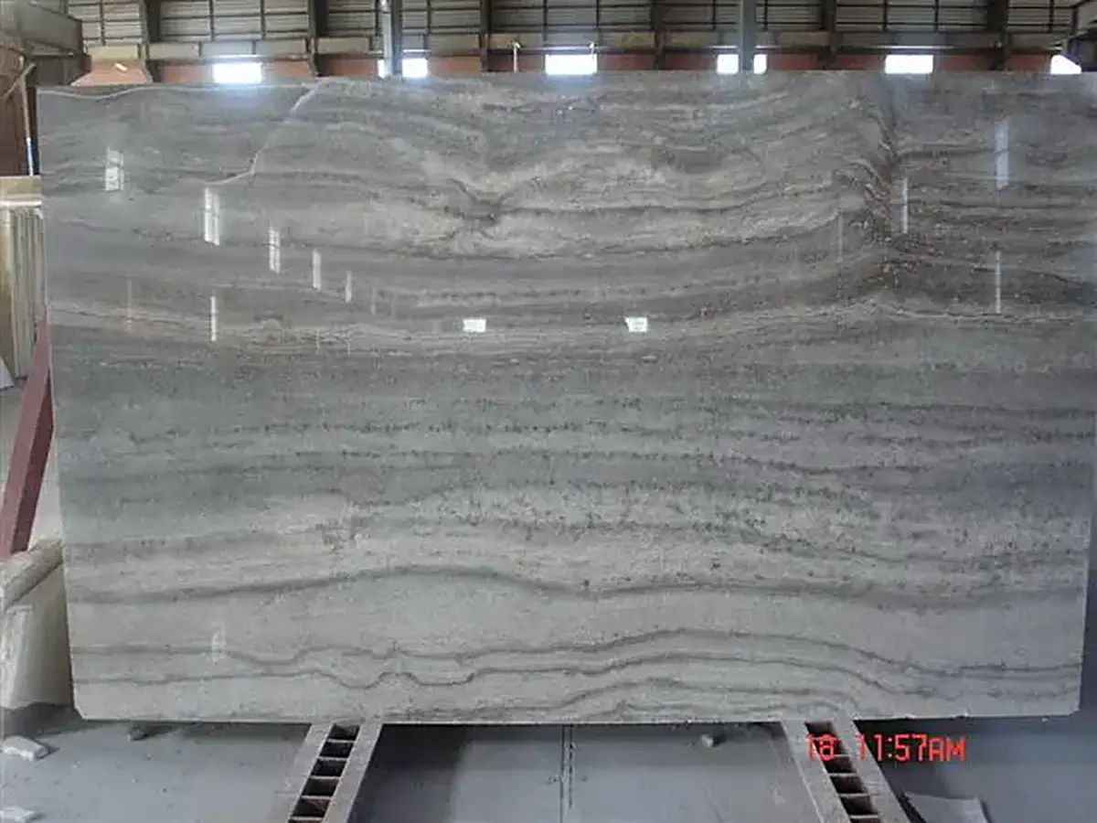 Silver Travertine travertine slab surface – Marmi di Carrara – grey, charcoal (2)