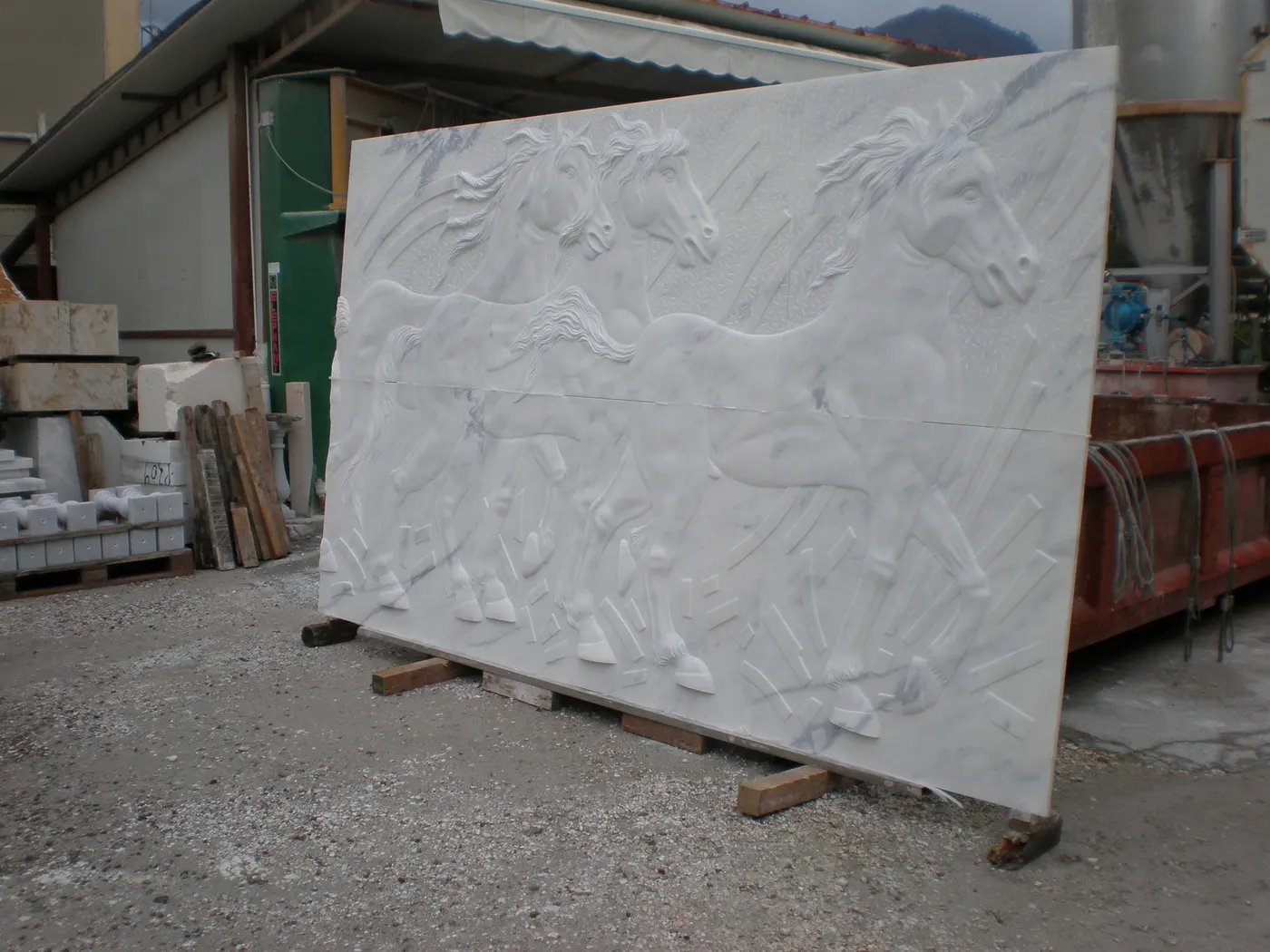 Statuario mármol, superficie de losa – Marmi di Carrara – gris, verde (8)