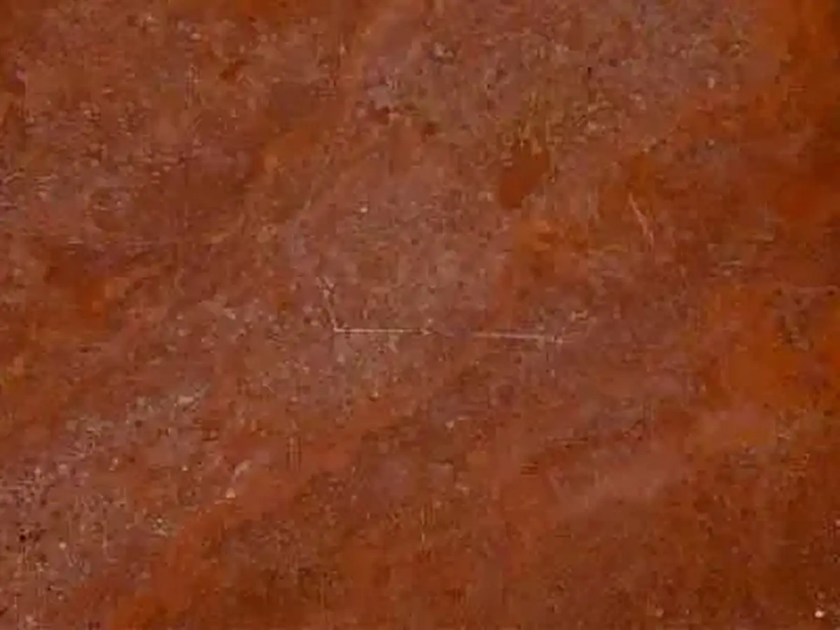 T 102 travertin, échantillon poli – Marmi di Carrara – rouge rouille (1)