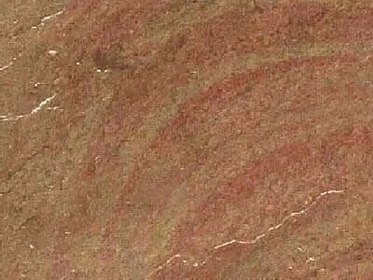 Taj Rose sandstone polished sample – Marmi di Carrara – gold, rust red (1)