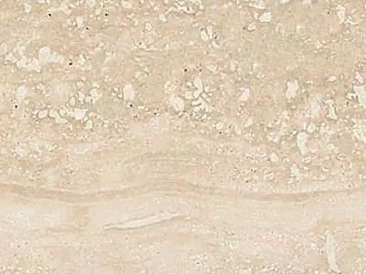 Travertino Romano Travertin, polierte Probe – Marmi di Carrara – elfenbein, beige (1)