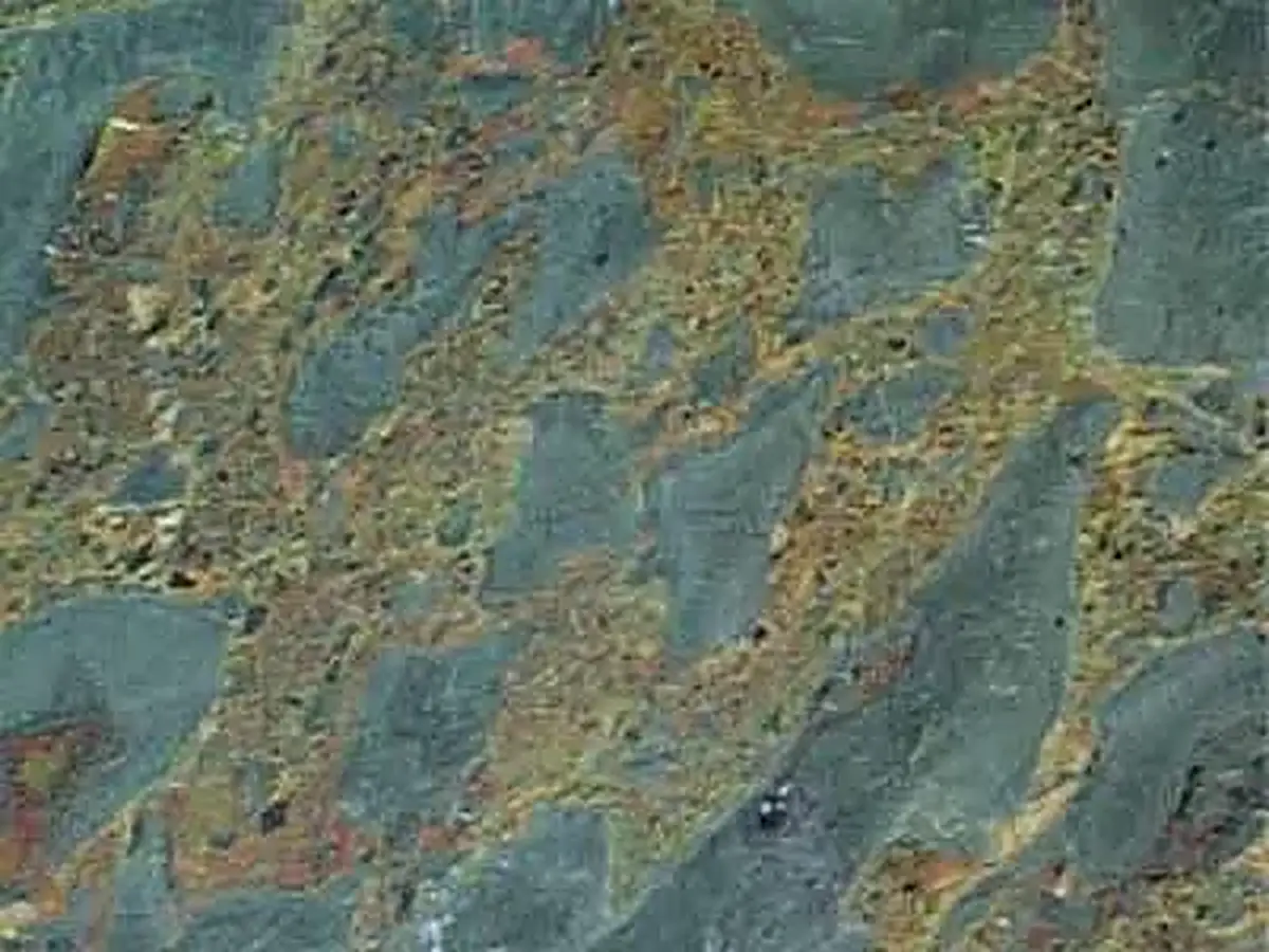 Verde Dorado granito, muestra pulida – Marmi di Carrara – verde, gris (1)