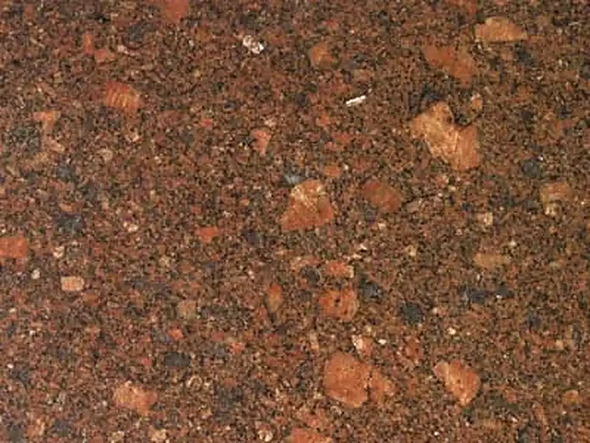 Vermelho Bragança granite polished sample – Marmi di Carrara – brown, rust red (1)
