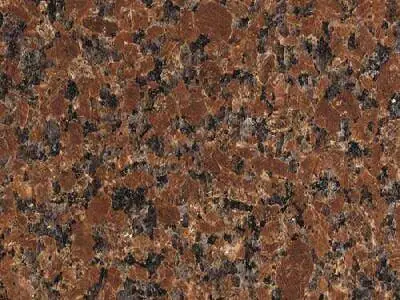 Vermelho Brasilia Granit, polierte Probe – Marmi di Carrara – braun, anthrazit (1)